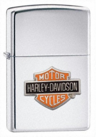 Зажигалка Zippo Harley Davidson Bar and Shield High Polished Chrome артикул 24021  