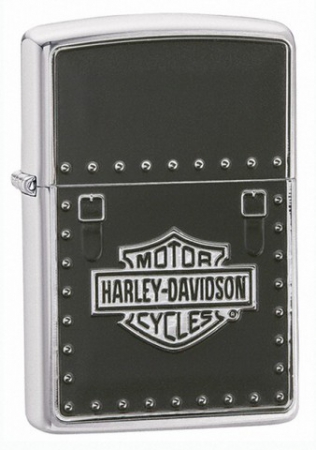Зажигалка Zippo Harley Davidson Saddle Bag Emblem Brushed Chrome артикул 24168  