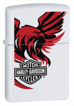 Зажигалка Zippo Harley Davidson Red Eagle White Matte артикул 24769  