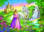 Пазл (Puzzle) "Принцесса и лошадь" - 200 деталей