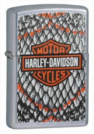 Зажигалка Zippo Harley Davidson Snake Skin Street Chrome артикул 24167  